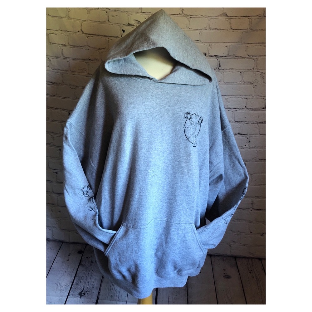 FOB Mania Roses Ultra Kind of Love Grey Pullover Hoodie